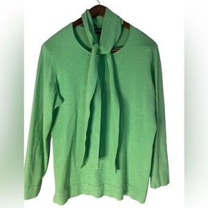 JONES NEW YORK|  Green Blouse with Scarf
